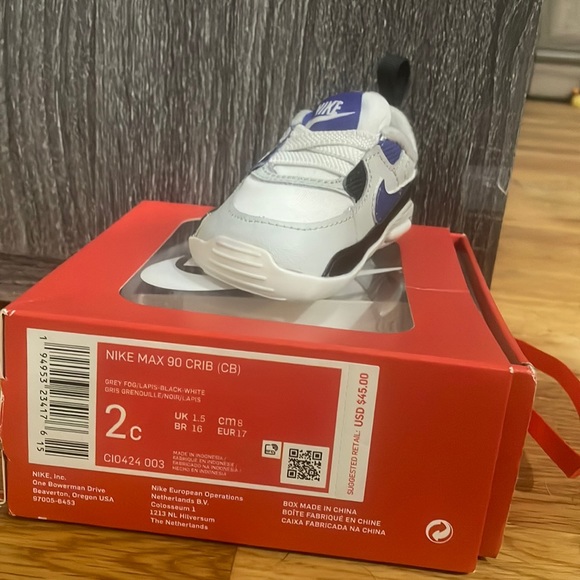 ONLY WORN ONCE !! Nike baby Airmax 90 - Picture 2 of 4